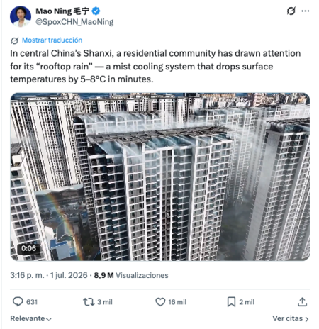 The Rain That Doesn’t Fall from the Sky: How China Is Reinventing Building Air Conditioning Without Consuming More Electricity