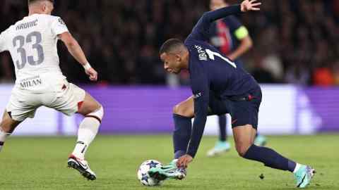 Kylian Mbappé en acción con el Paris Saint-Germain