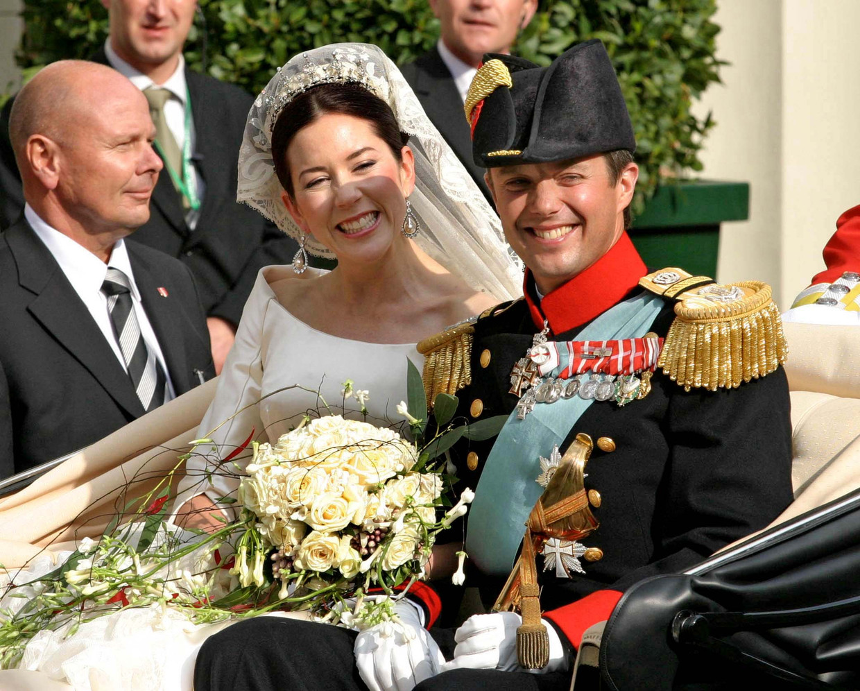 Boda del rey Federico y la reina María Donaldson, 14 de mayo de 2004. Imagen NL Imagen / Bernard Ruebsamen