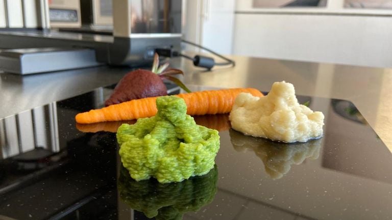 Verduras obtenidas con una impresora 3D (foto: Erik Peeters).