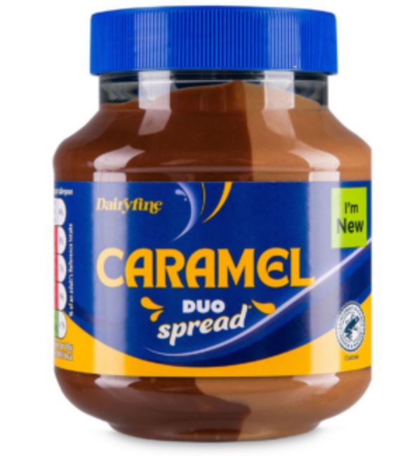 Caramel Spread incorpora chocolate con leche cremoso, delicadamente arremolinado con un delicioso caramelo.