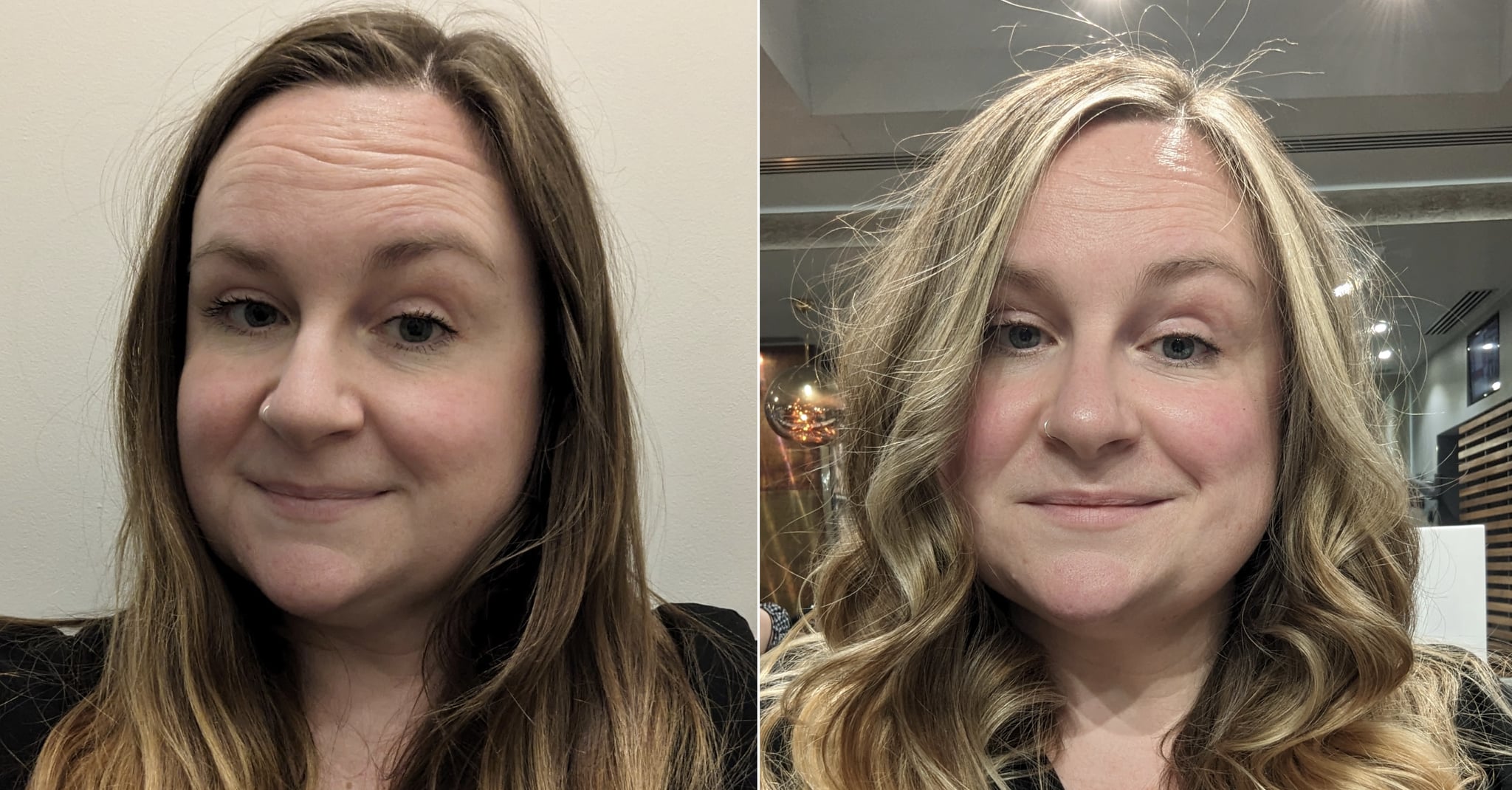 Fotos de antes y después de Dream Girl Blonde