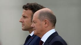 El presidente francés Emmanuel Macron y el canciller alemán Olaf Scholz