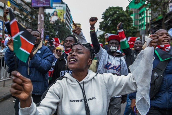 Manifestantes en Nairobi