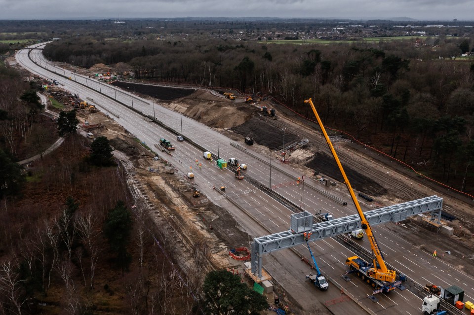 Obras en curso en la M25 durante los cierres de marzo