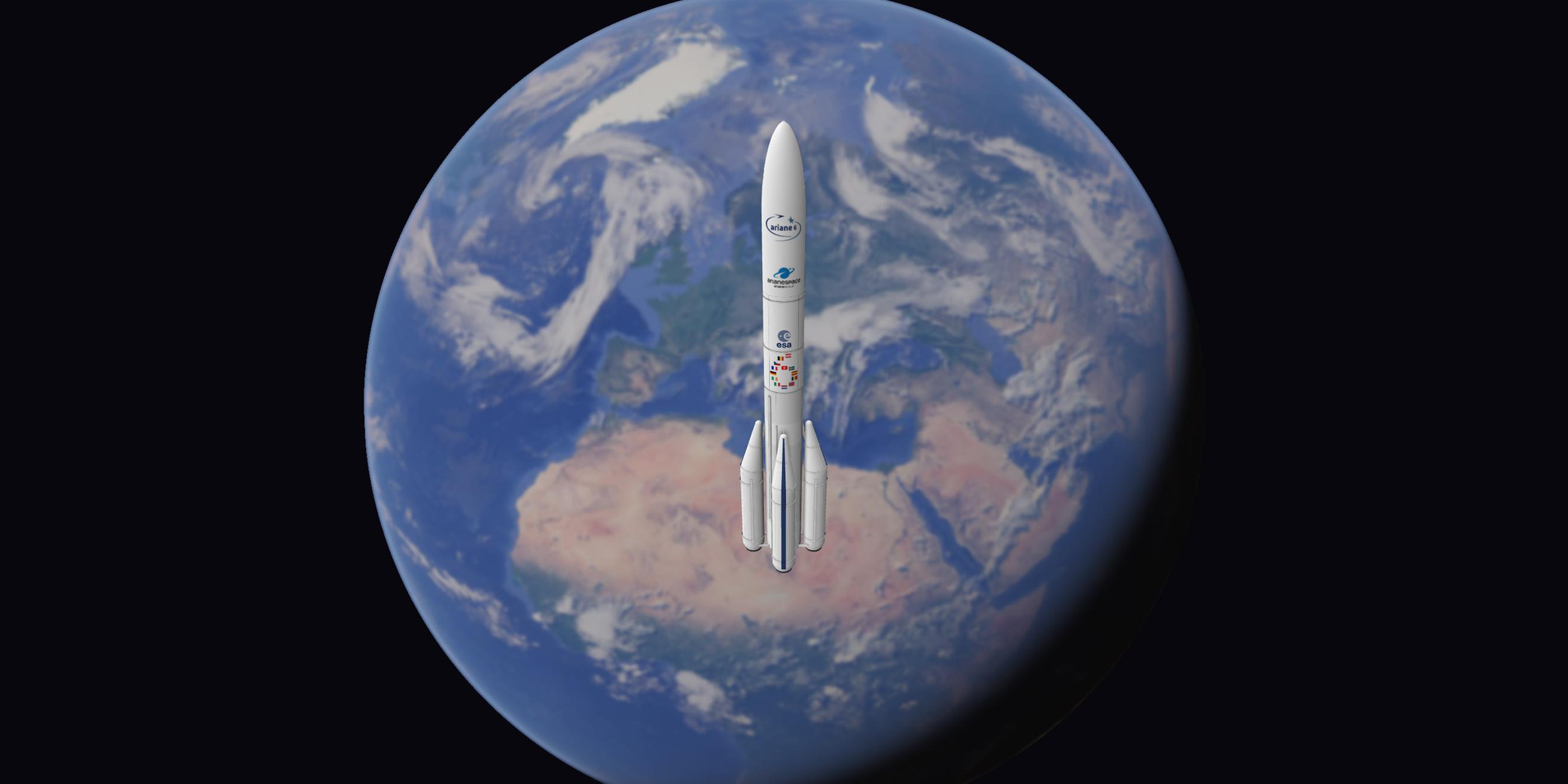 Simulación del cohete Ariane 6 de la ESA
