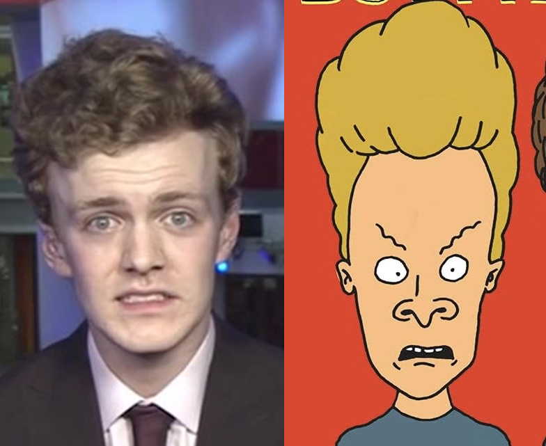 El diputado más joven de Gran Bretaña, Sam Carling, y Beavis, de Beavis & Butt-Head