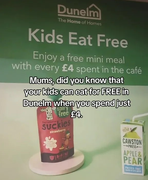 Puedes obtener una mini comida gratis por cada £4 gastados en la cafetería.