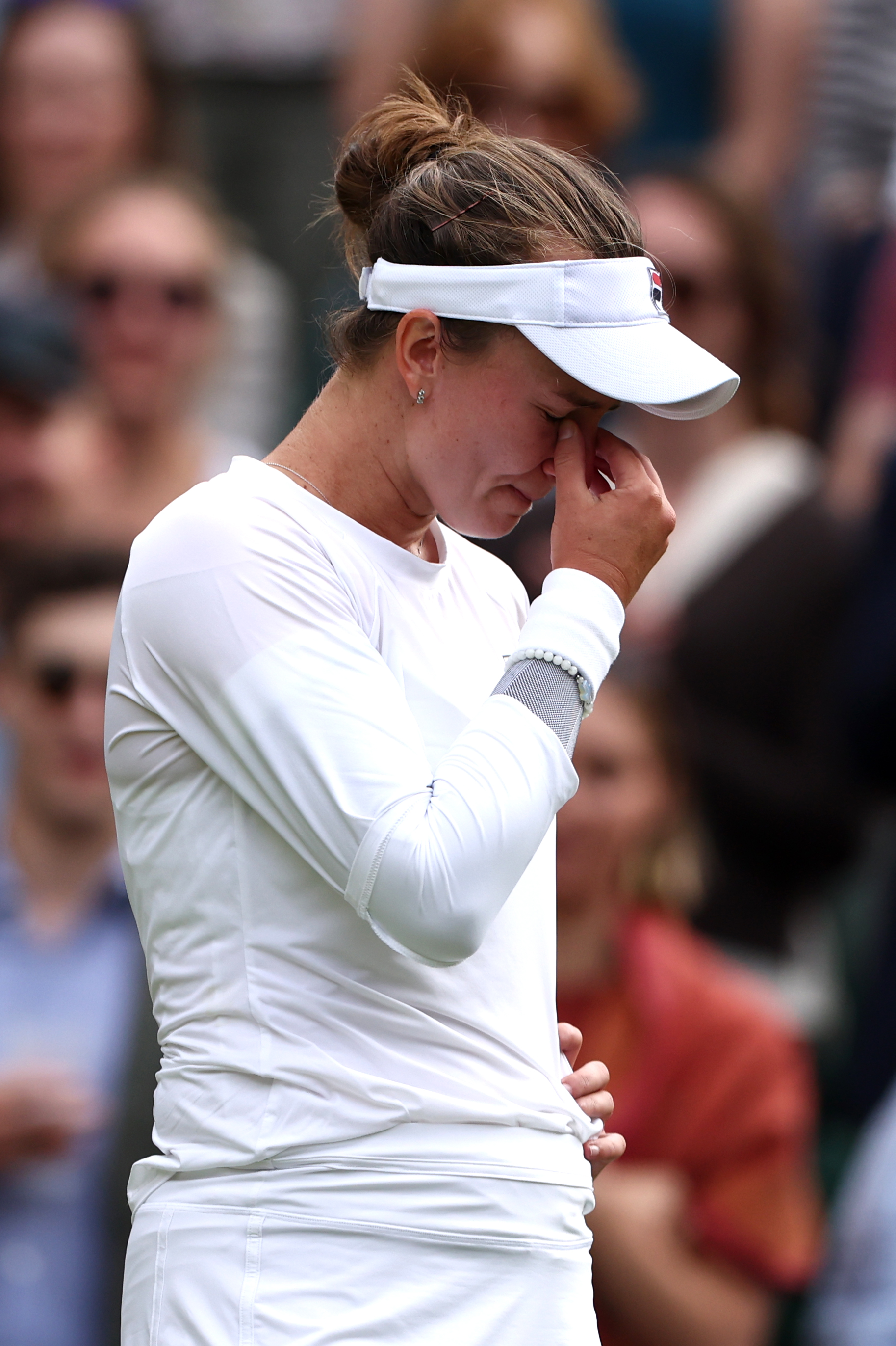 Krejcikova lloró en la cancha después de su semifinal.