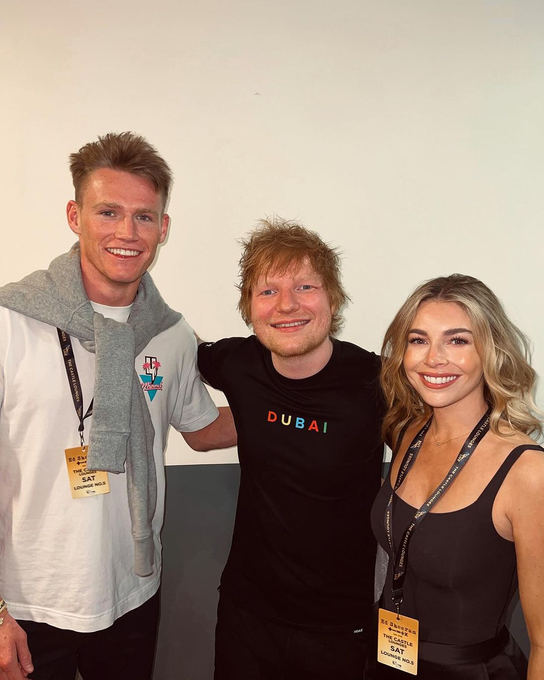 Conocieron a Ed Sheeran después de uno de los shows del músico.