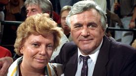 Bubi Scholz y su segunda esposa Sabine Arndt en 1992