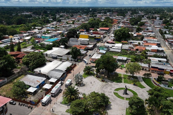 Una vista aérea de Sabaneta en el estado Barinas, Venezuela.