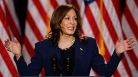 Kamala Harris en un acto de campaña en Wisconsin.