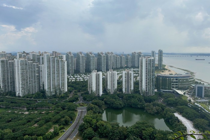 Vista aérea de los edificios en Forest City