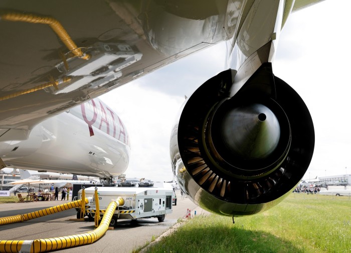 Un motor Rolls-Royce Trent XWB-97 en un Airbus A350