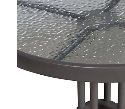 El producto GoodHome viene con una elegante mesa de vidrio templado y puede acomodar cómodamente a dos personas a su alrededor.