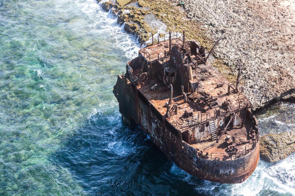 El naufragio más famoso de la isla holandesa es el petrolero Maria Bianca Guidesman.