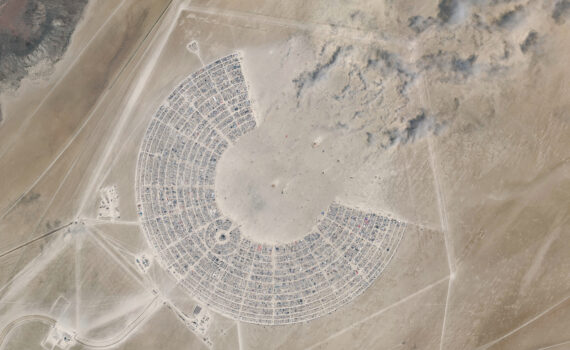 Imágenes satelitales Maxar del Festival Burning Man 2023 en el desierto de Black Rock