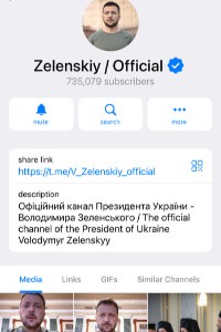 Canal Telegram de Volodymyr Zelenskyy