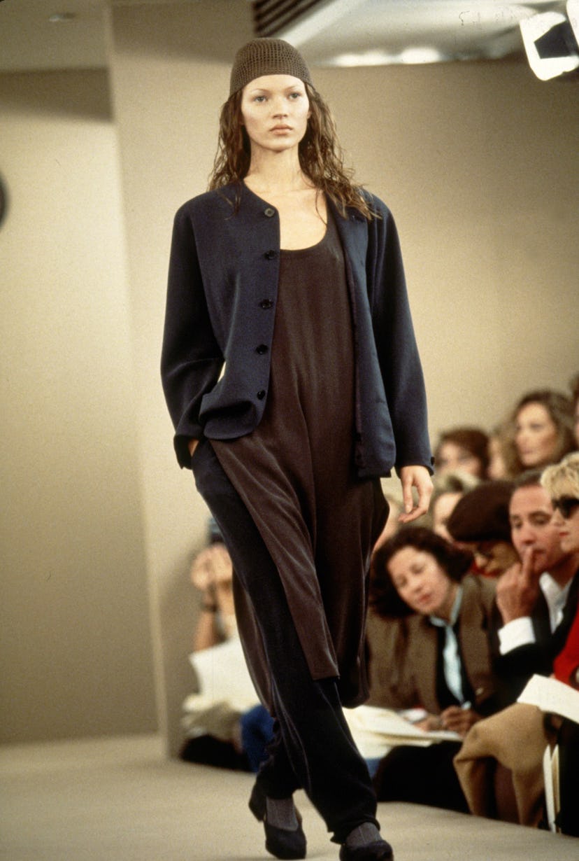 Kate Moss en el desfile de primavera de 1993 de Calvin Klein, alrededor de 1992, en la ciudad de Nueva York.