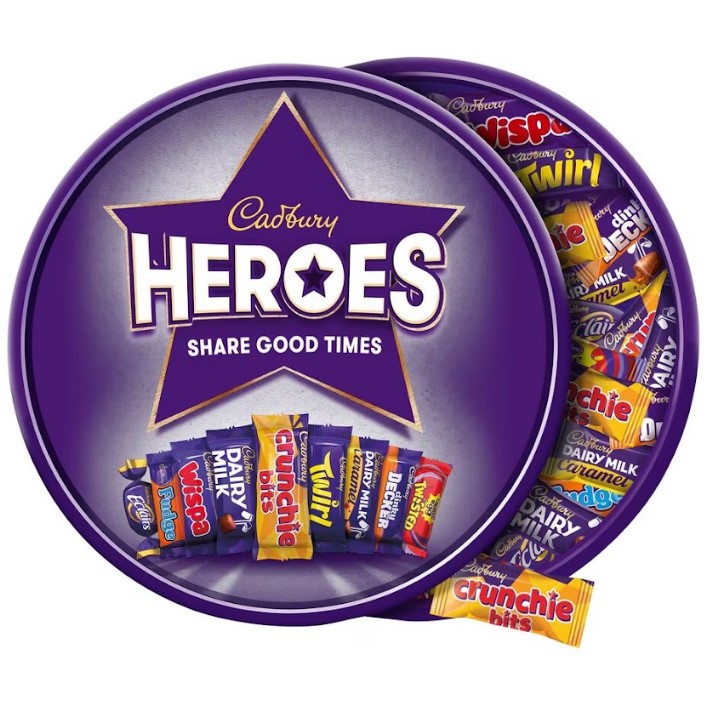 Ahorre £1,50 en latas de Cadbury's Heroes cuando use una tarjeta Tesco Clubcard