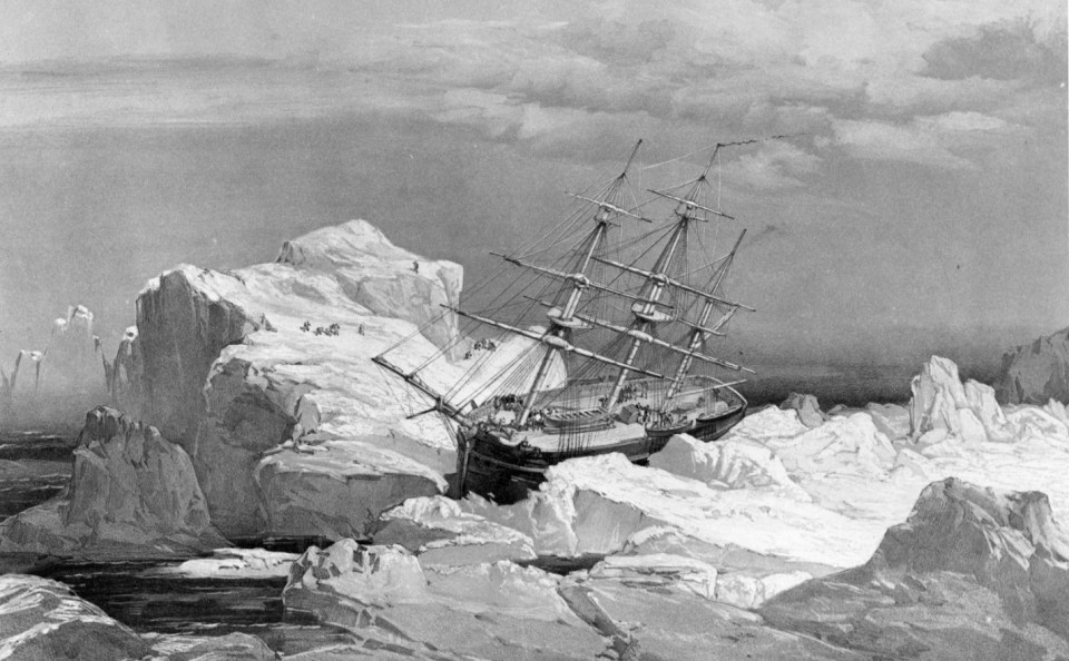 El HMS Terror zarpó de Inglaterra en 1845 para encontrar el "Mar Polar Abierto"