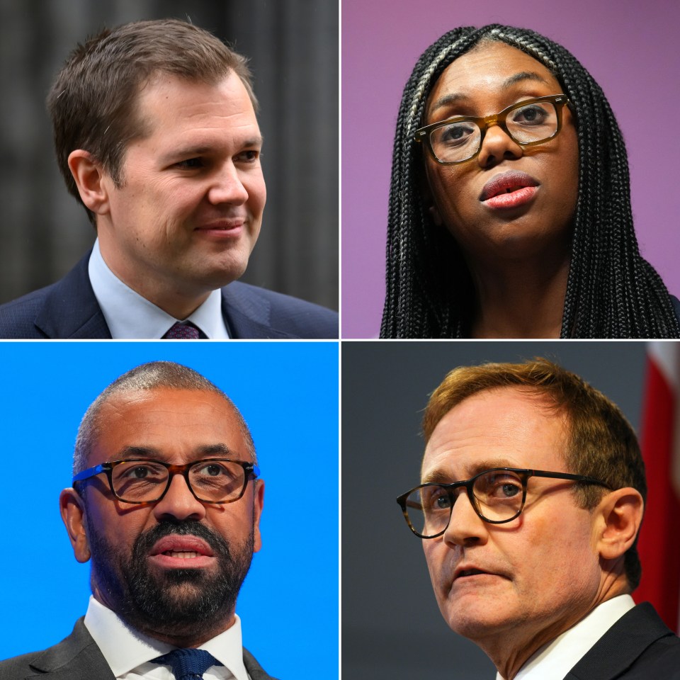 Los cuatro aspirantes al liderazgo conservador: Robert Jenrick, Kemi Badenoch, James Cleverly y Tom Tugendhat