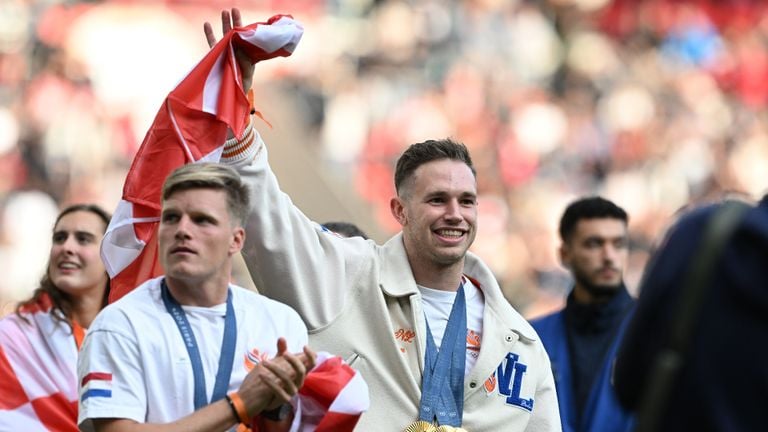 El campeón olímpico Harrie Lavreysen fue muy querido por la afición del PSV. (Foto: ANP, Olaf Kraak)