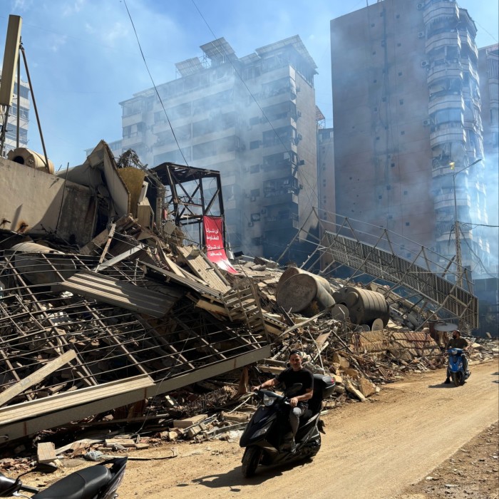 Daños en el distrito Dahiyeh de Beirut, Líbano