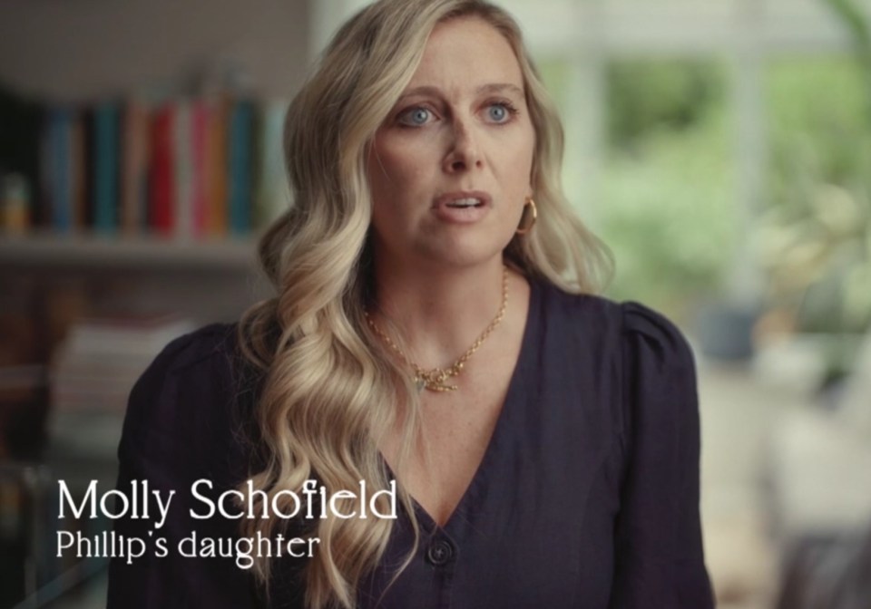 La hija de Phillip, Molly Schofield, apareció en el documental.