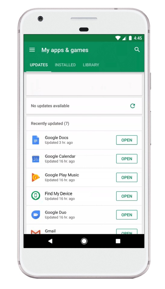 Puedes escanear aplicaciones en cualquier momento usando Google Play Protect