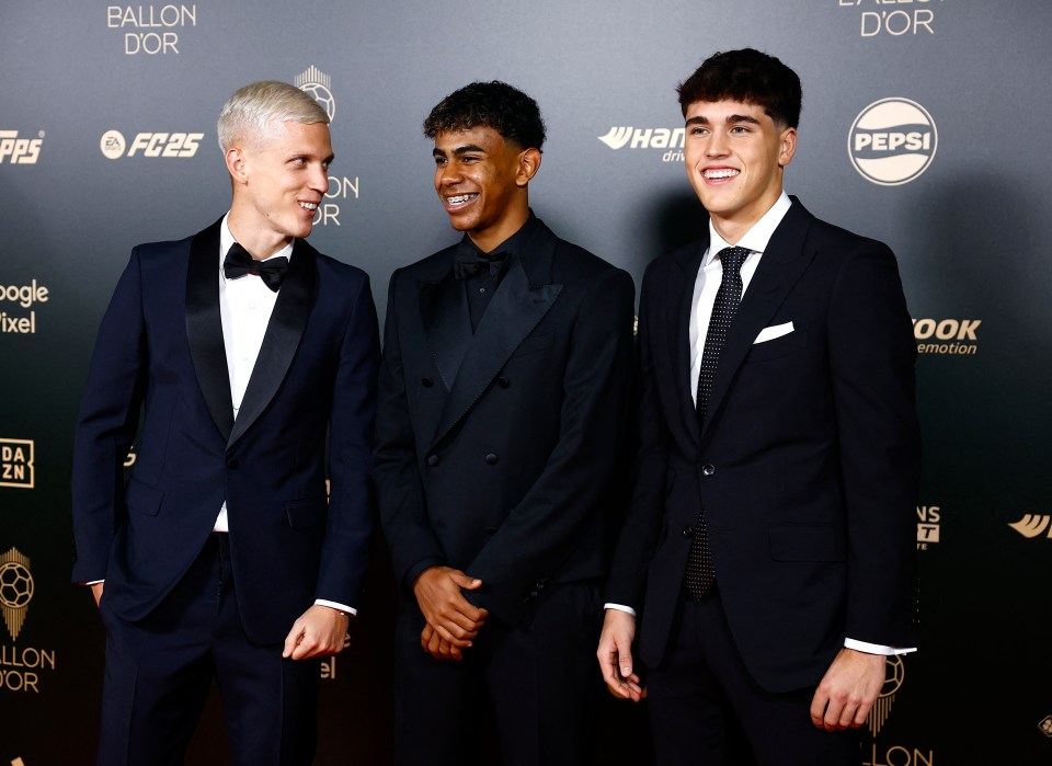 Dani Olmo, Lamine Yamal y Pau Cubarsi fueron todo sonrisas en París