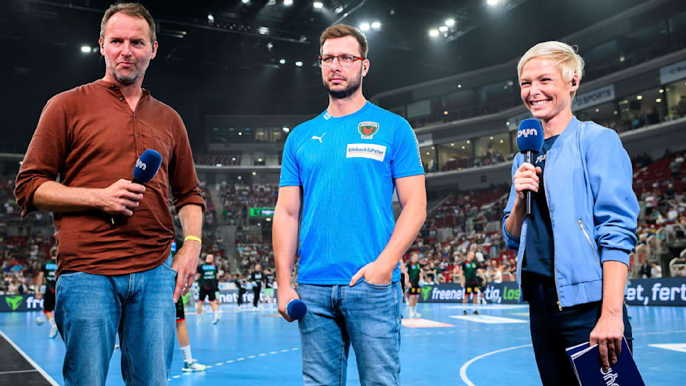 Anerkannte Handball-Experten: Kroatien-Trainer Dagur Sigurdsson, Füchse-Coach Jaron Siewert und Dyn-Frontfrau Anett Sattler (v. l.)