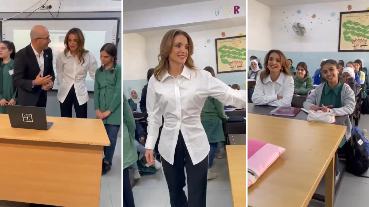 Rania de Giordania regresa a la escuela para aprender los conceptos básicos de codificación