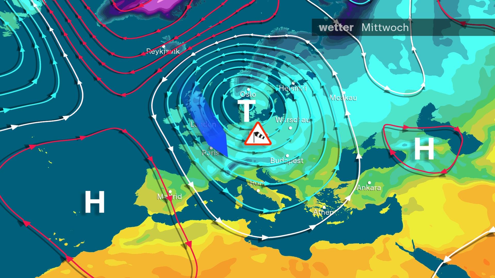 Tiempo, mapa de isobaras