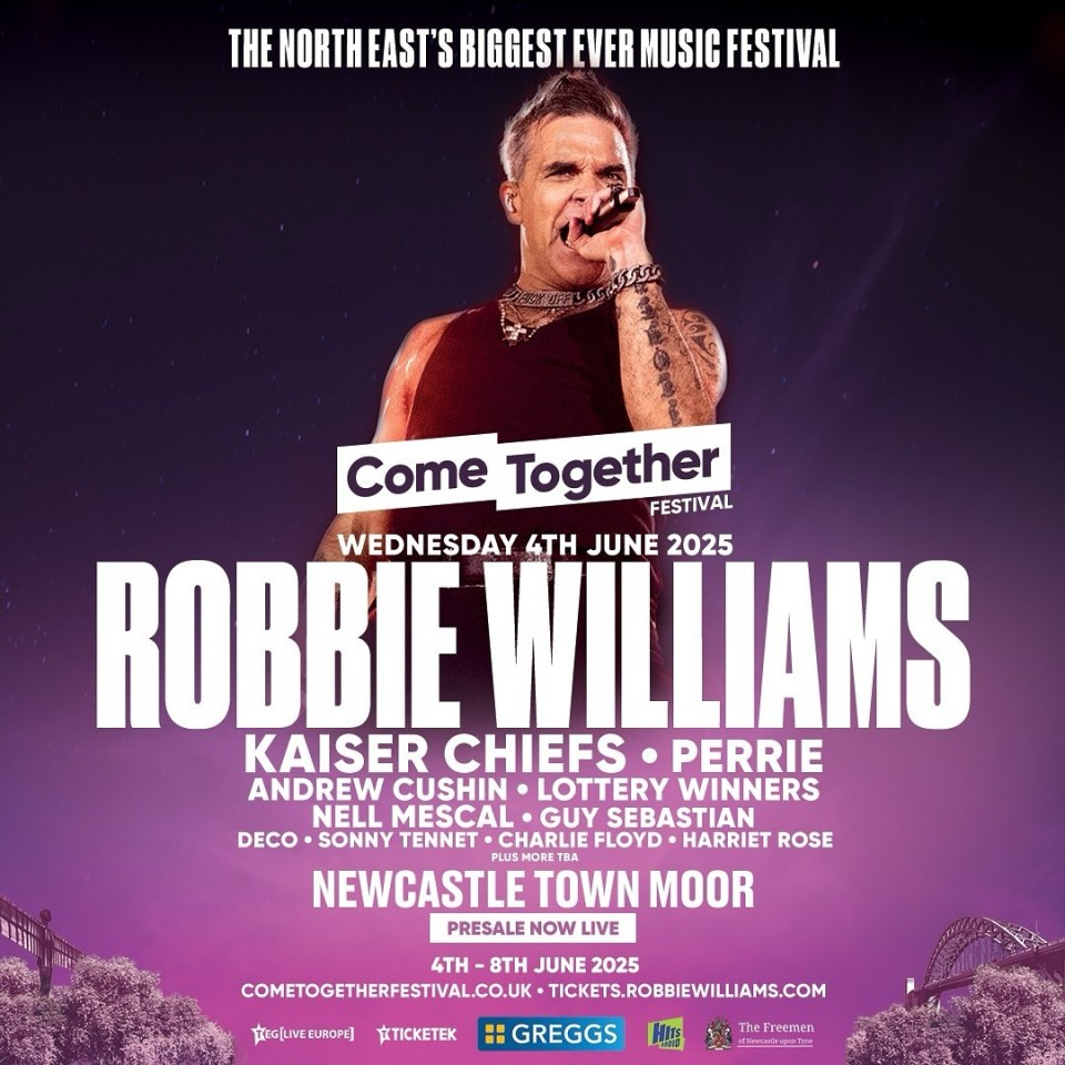 Robbie actuará en el Come Together Festival