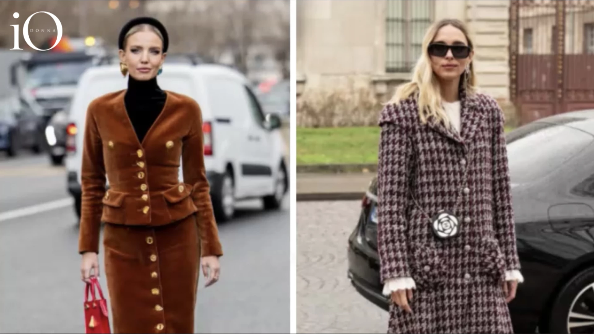 ¿Invitado a una boda de invierno? 5 outfits para copiar, centrándonos en el terciopelo, el tweed y la lana bouclé