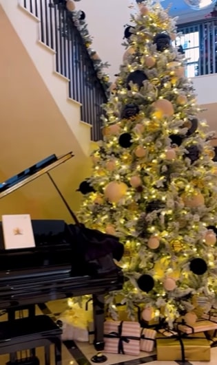 Amanda instaló su árbol de Navidad en su nueva casa de £7 millones el mes pasado