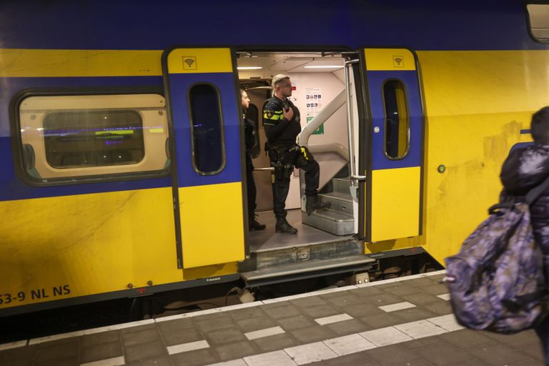 En el tren entraron agentes con chalecos antibalas y un perro policía (foto: Arno van der Linden/SQ Vission).