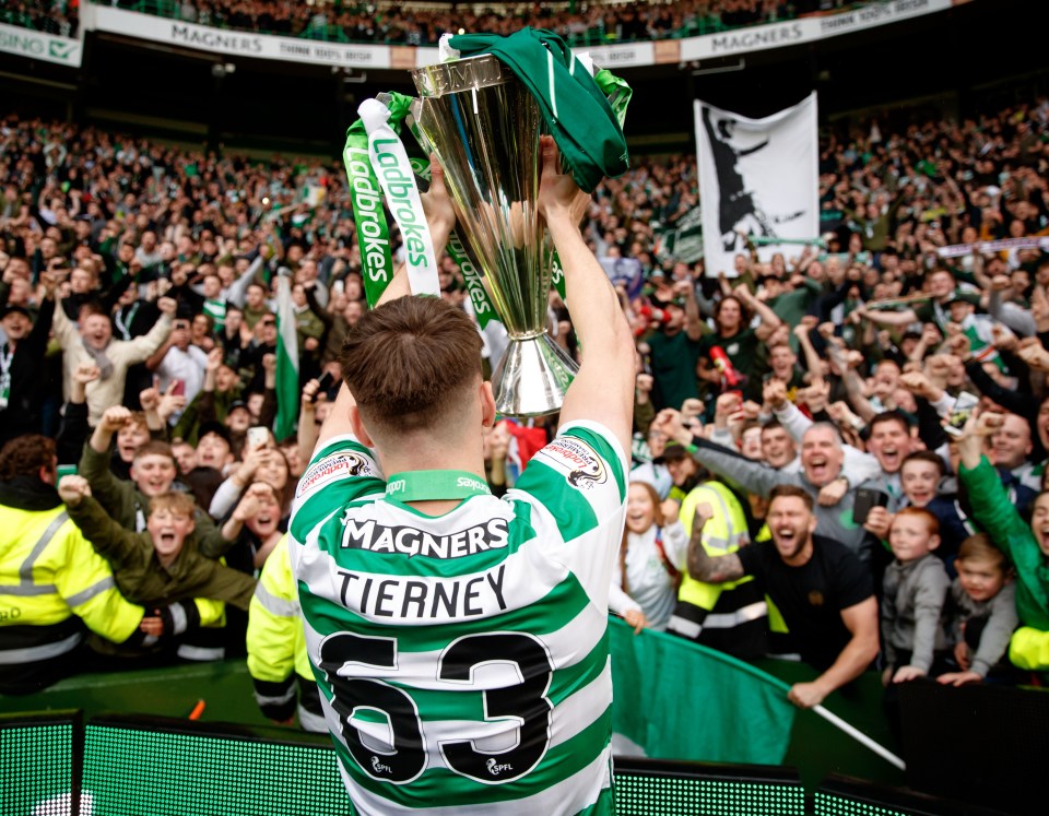 Tierney ganó cuatro títulos de liga con el Celtic