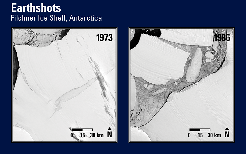 El iceberg A23a se separó de la plataforma de hielo Filchner en la Antártida hace más de 37 años