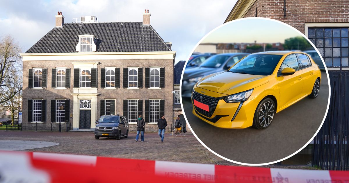 Coche de escape amarillo brillante utilizado en Kunstroof Assen
