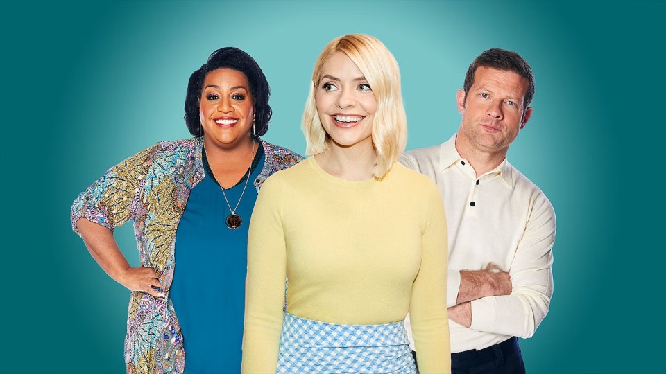 Alison Hammond, Holly Willoughby y Dermot O'Leary esta mañana.