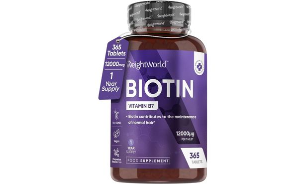 Suplemento de crecimiento del cabello biotino de Weightworld