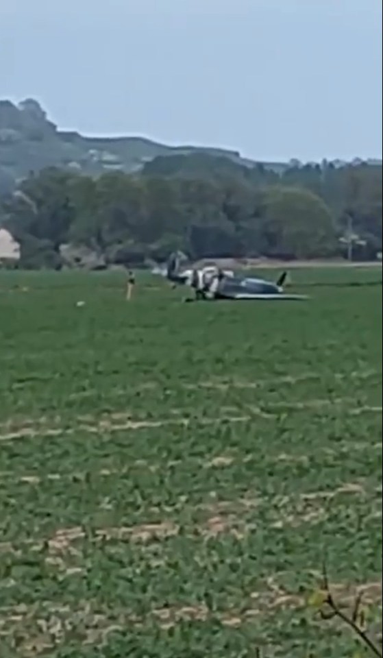 Avión en un campo.