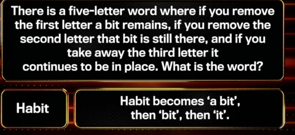 Word Rompil: eliminar letras de una palabra de cinco letras. La respuesta es el hábito.
