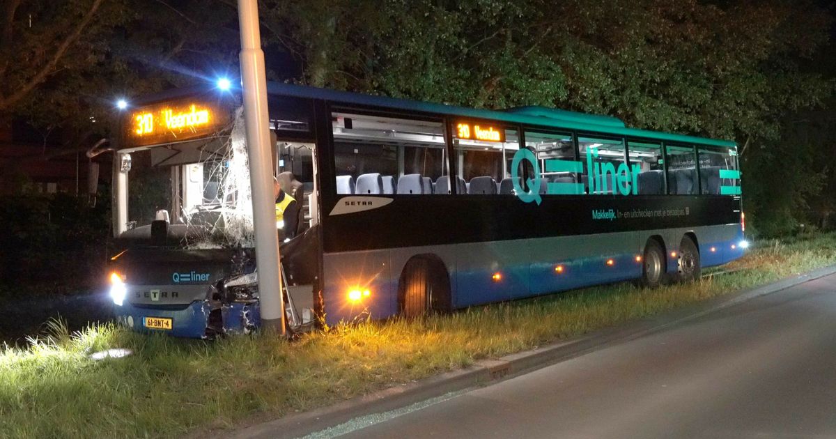 Bus con unidades de visitantes del festival en Assen Lantaarpaal