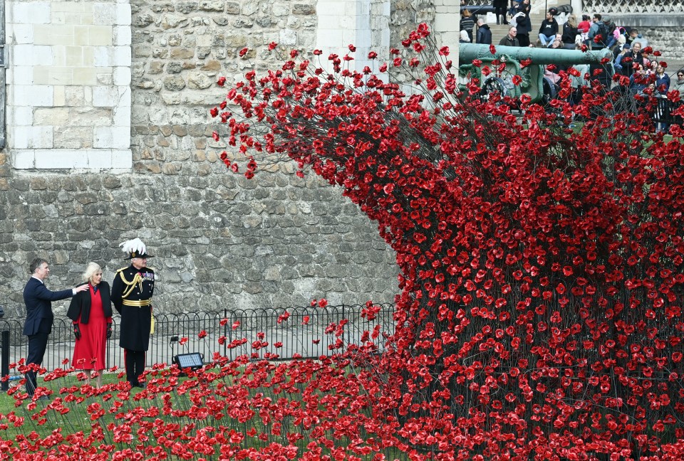 Las amapolas de cerámica se exhibieron en la Torre de Londres, conmemorando el final de la Segunda Guerra Mundial.