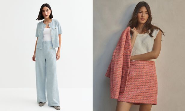 Nuevo look y a continuación también tienen algunos elegantes conjuntos de tweed