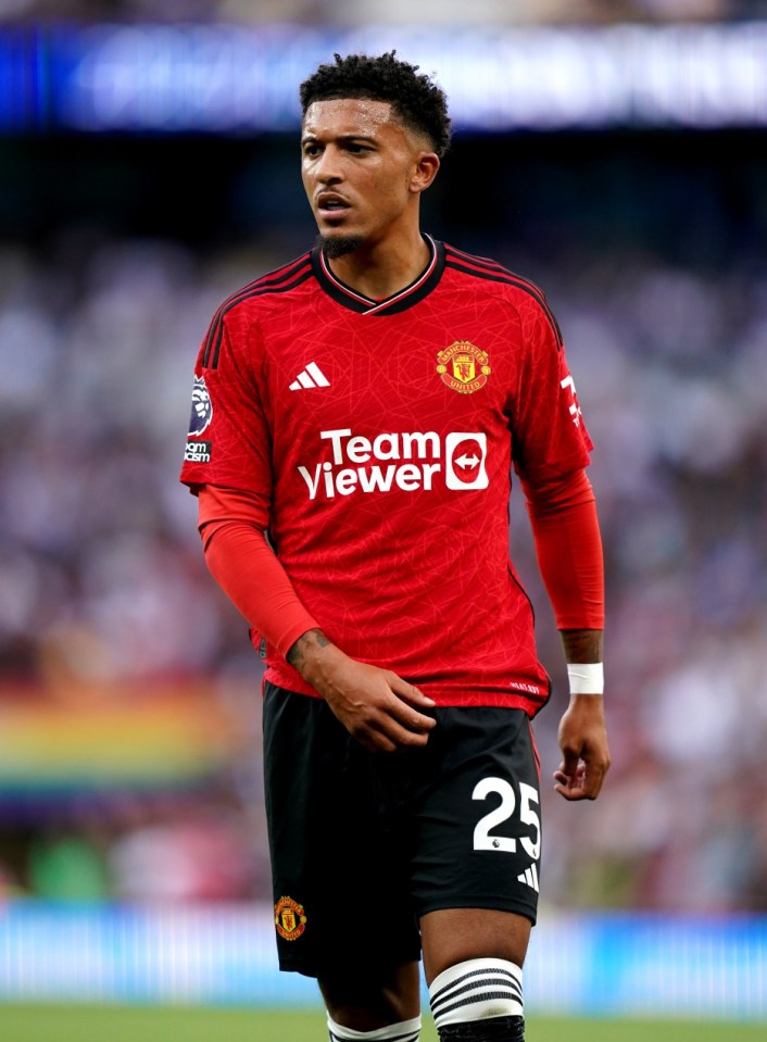 Foto de archivo del 19-08-2023 del Jadon Sancho de Manchester United. Erik Ten Hag deseó suerte a Jadon Sancho en Borussia Dortmund después de que el inadaptado del Manchester United regresó a su antiguo club prestado por el resto de la temporada. Fecha de emisión: viernes 12 de enero de 2024. PA Foto. Ver PA Story Soccer Man Utd. El crédito fotográfico debe leer John Walton/PA Wire.